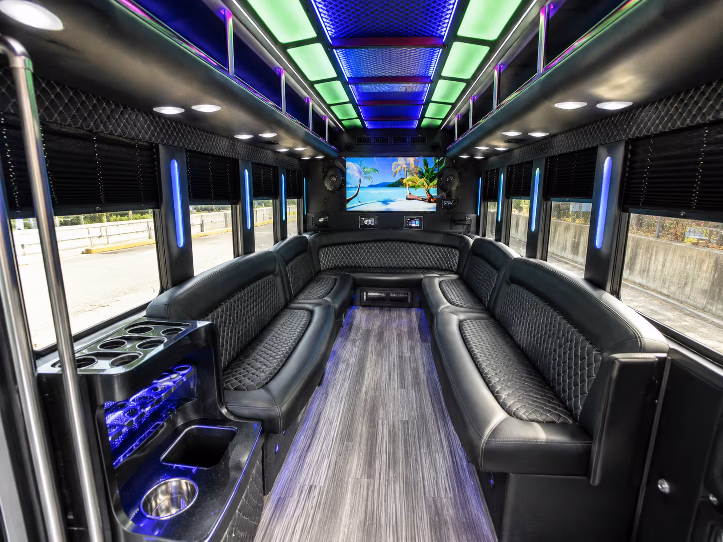lynchburg 18 passenger party bus inside