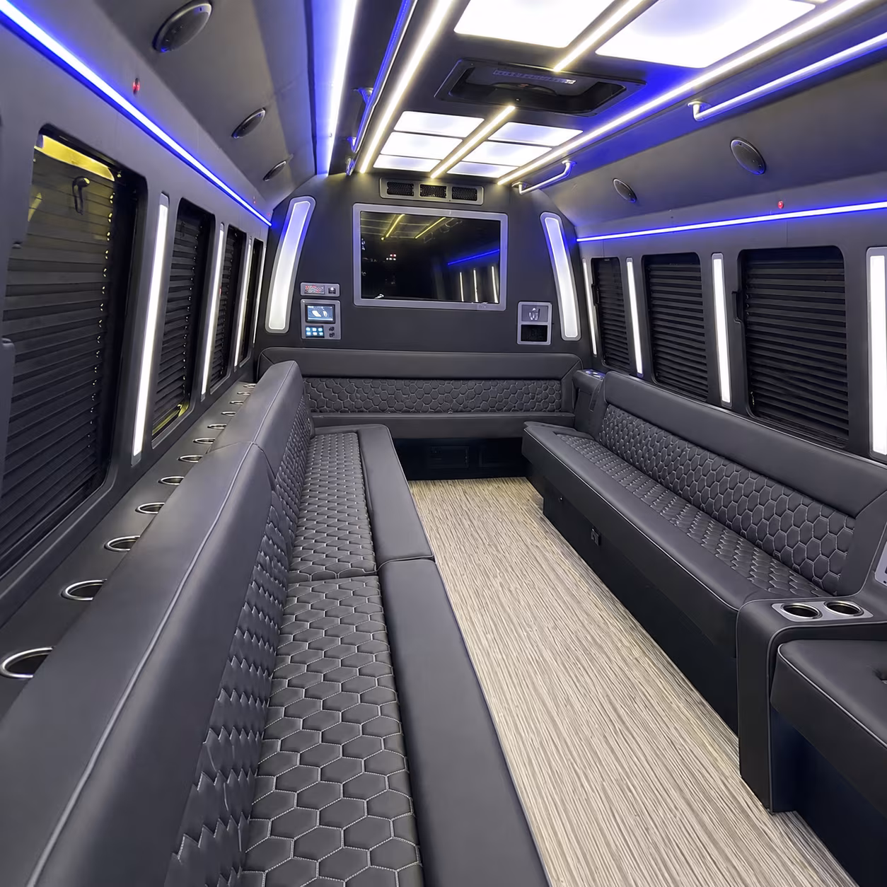 lynchburg 40 passenger party bus inside