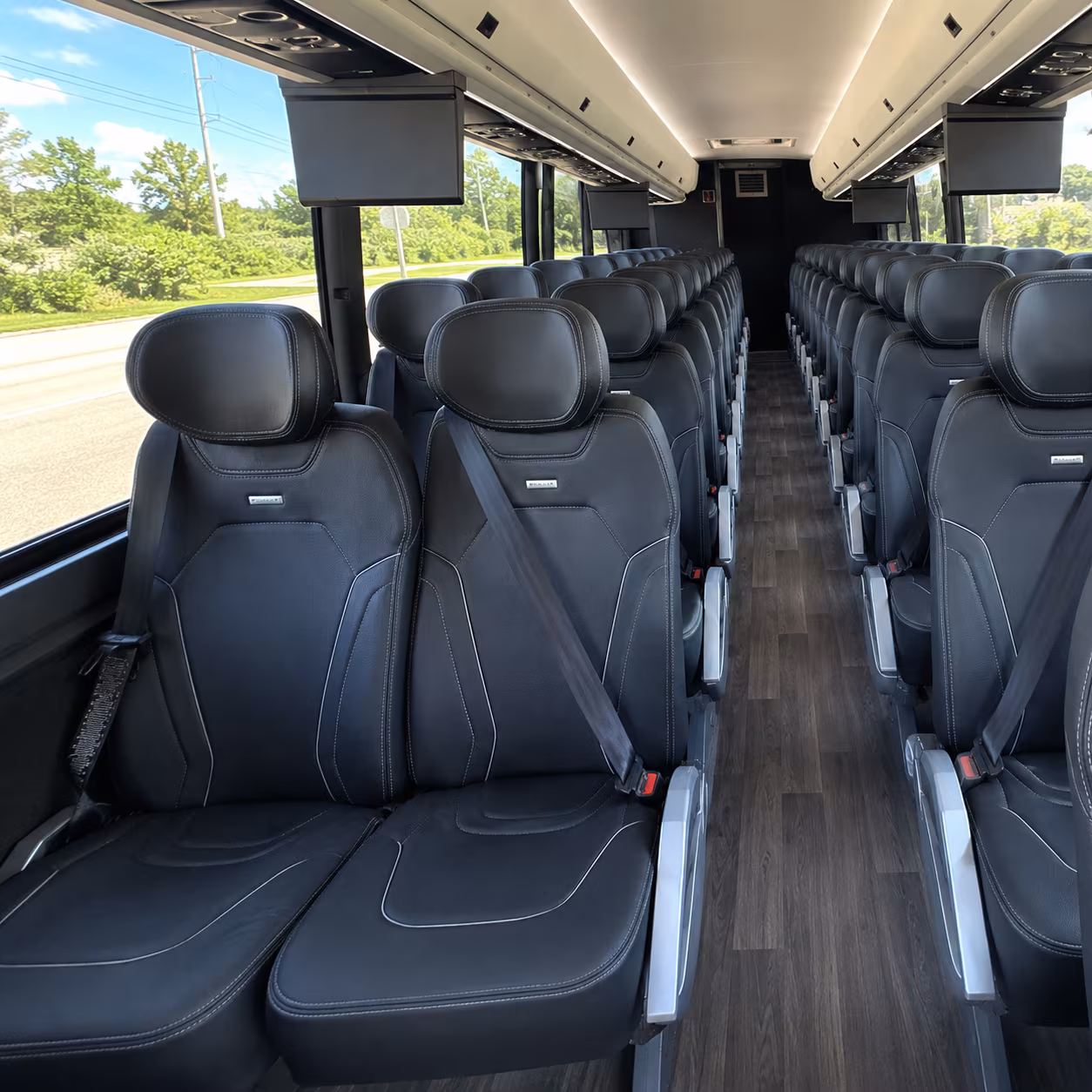 lynchburg 47 passenger charter bus inside